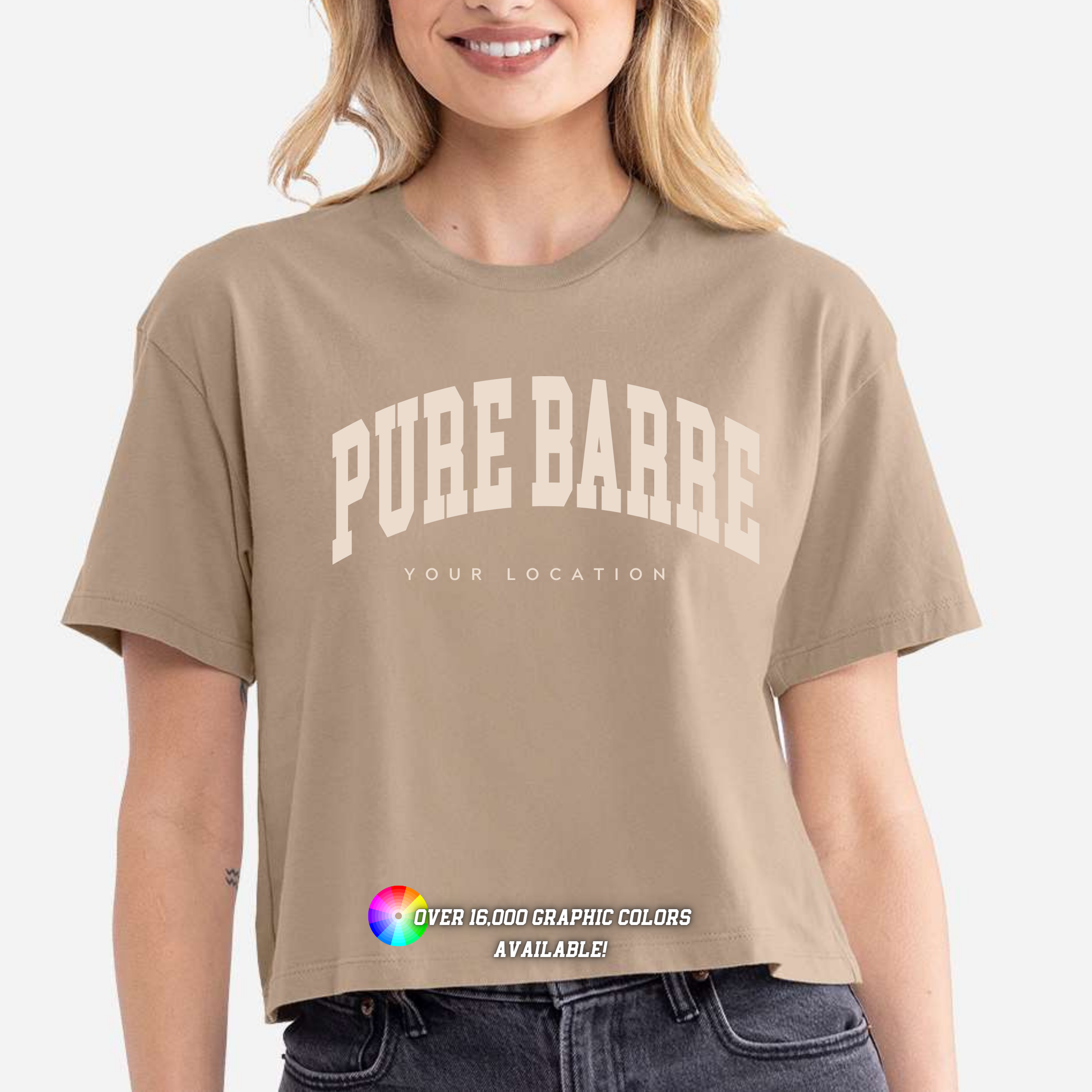 Custom Logo or Design Athletic Wear Flowy Crop Top T-Shirt