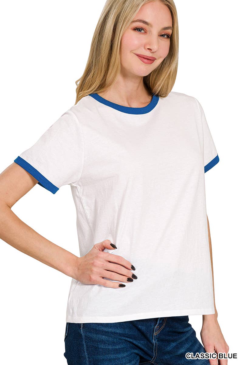 ....SI-27279 Contrast Binding Short Sleeve Tee Shirts