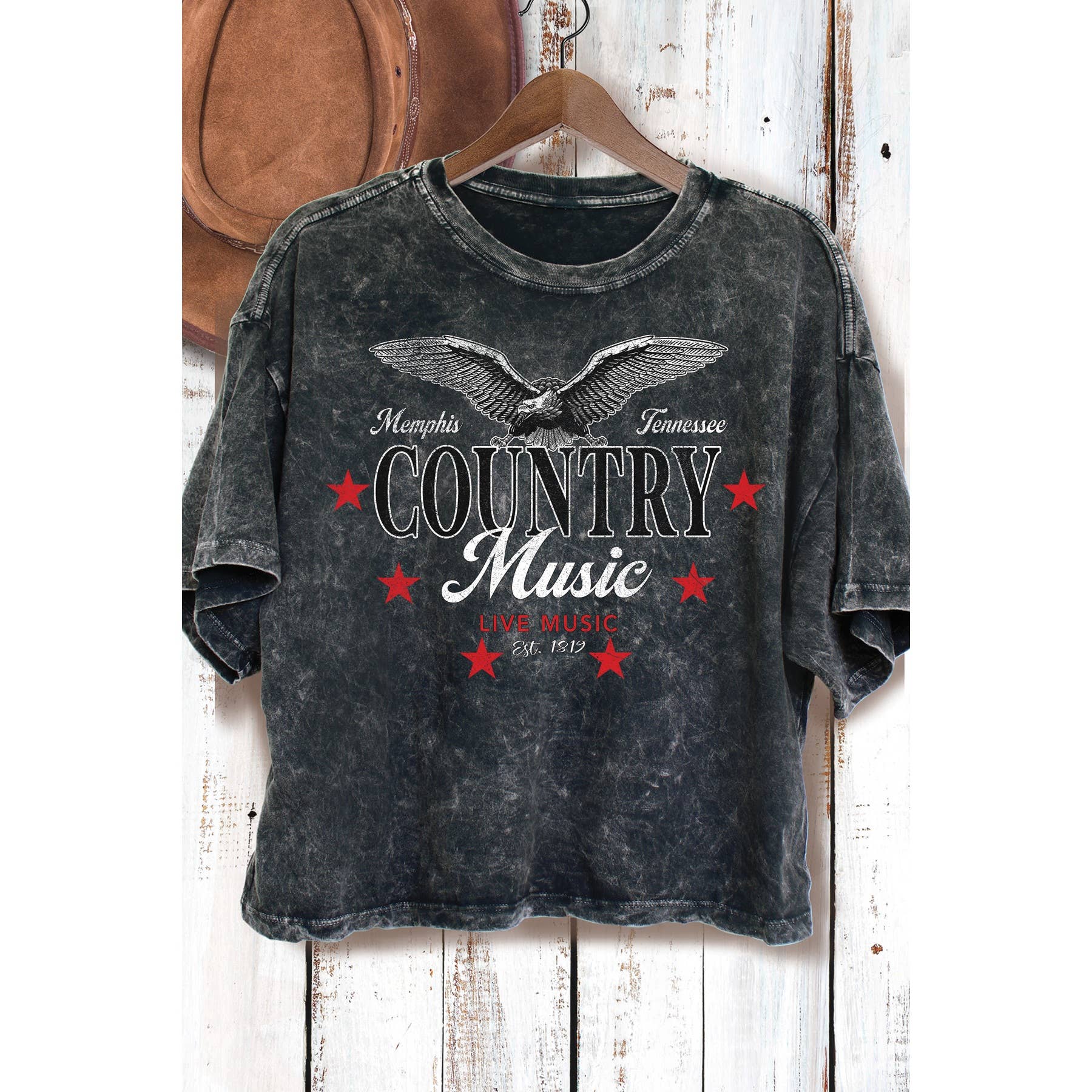 Country Music-Live Music - Mineral Wash Cropped Top