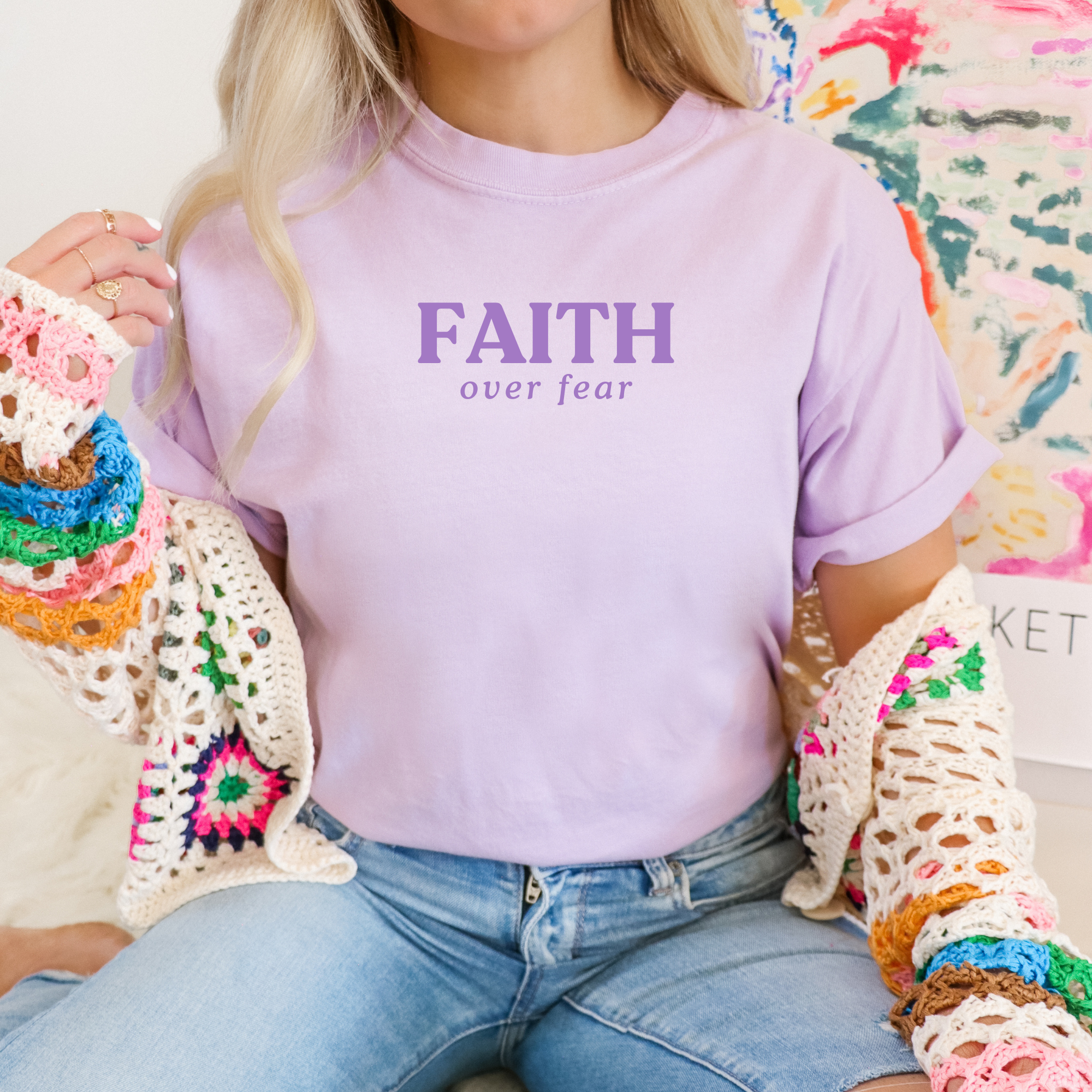 Faith Over Fear Summer 2025 Graphic Tee For Women Bible Vers