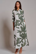 Tropical Paradise Button Down Collared Vacation Dress