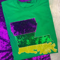 Mardi Gras Louisiana Real Sequins Short Sleeve