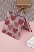 Heart Print Double-Sided Folding Portable Square Mini Mirror