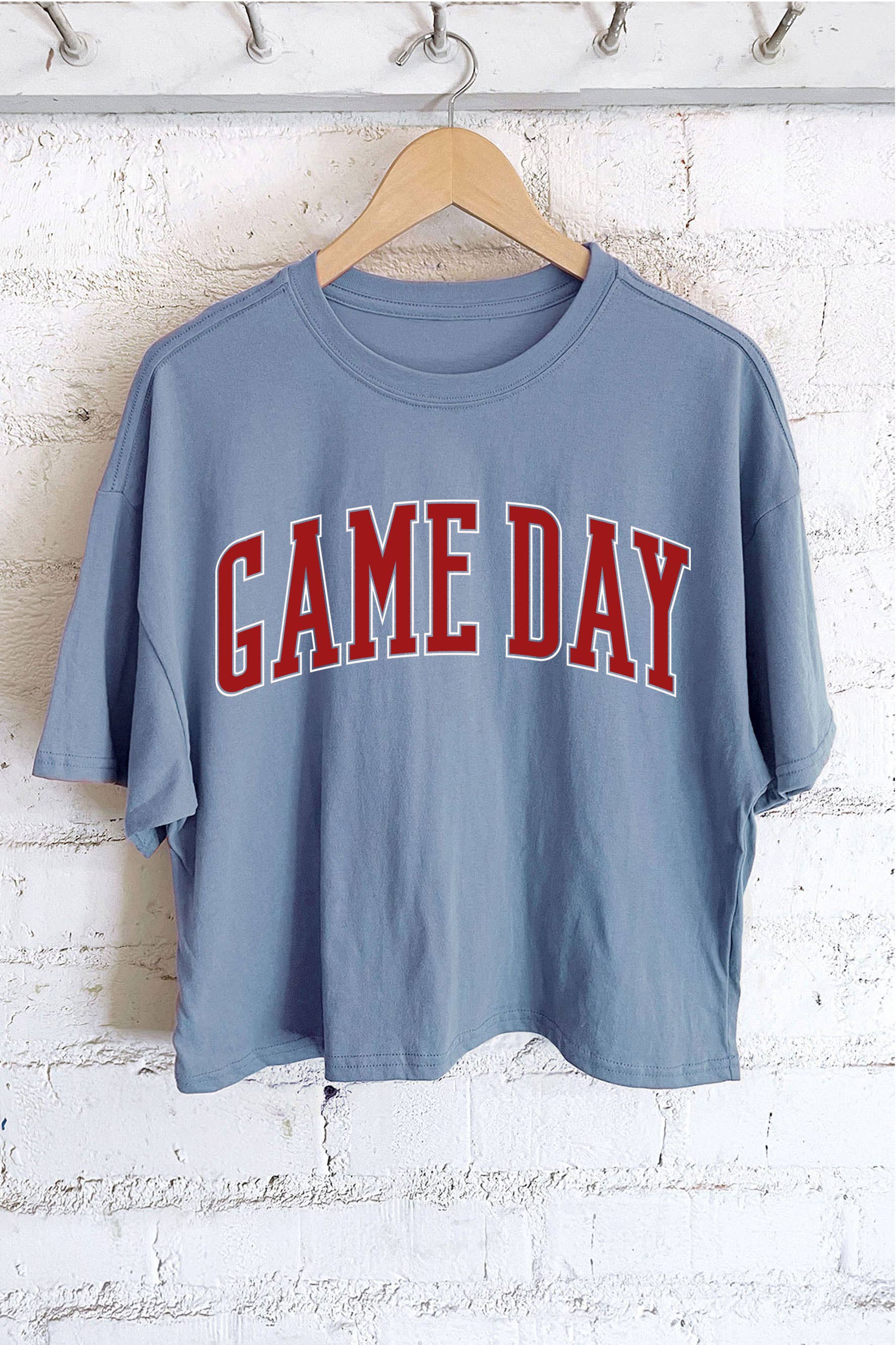 Game Day Puff Graphic Long Crop Top