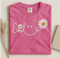 Smile Faux Embroidery Comfort Colors T-Shirt