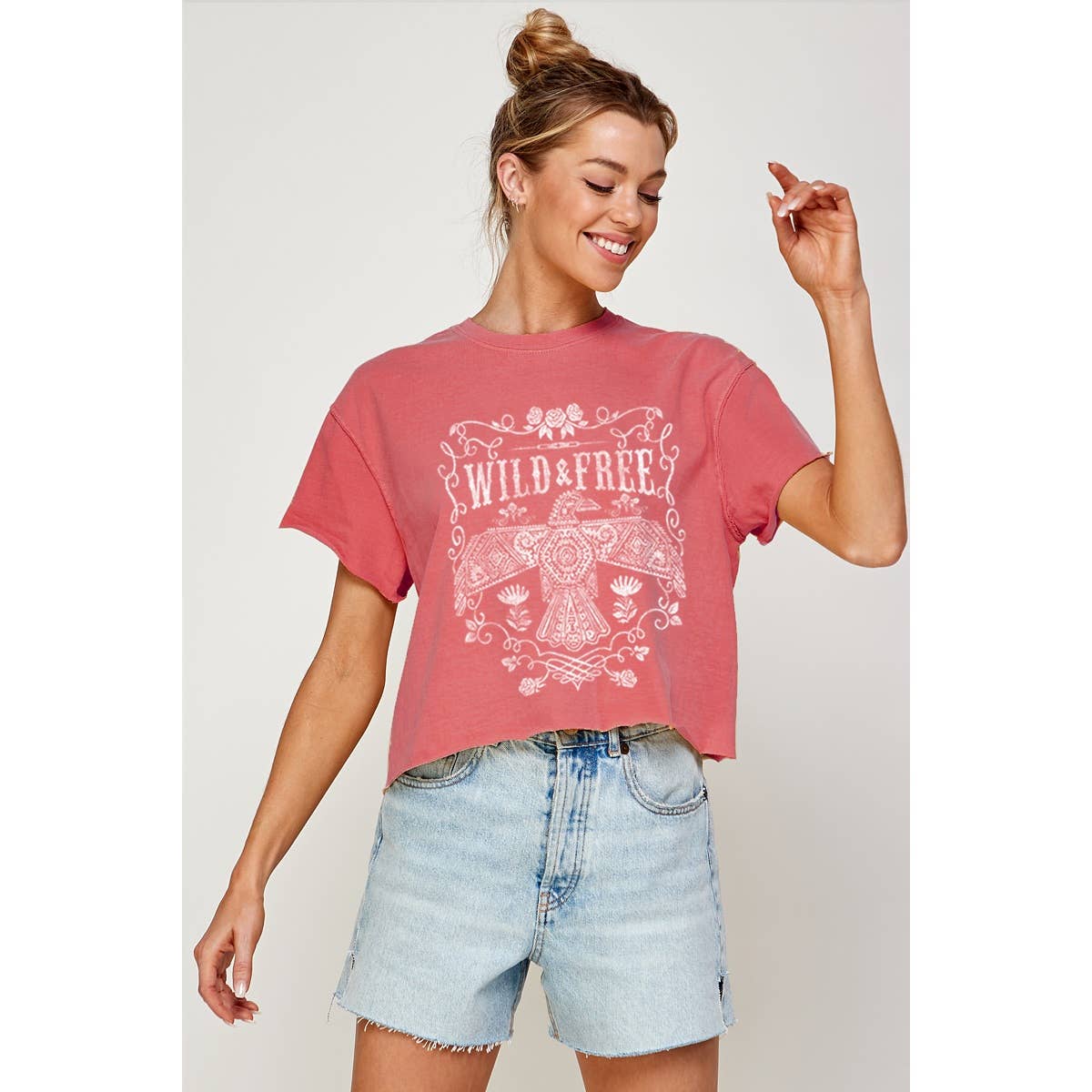 Wild and Free Graphic Crop Top