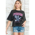 Feel the Freedom- Mineral Wash Cropped Top