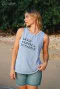 Dogs Coffee and Sunshine Mineral Graphic Tank Top