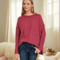 .1014 Brushed Ribbed Hacci Hi Low Sweater SI-27161