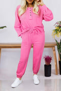 Raw Edge Pullover and Jogger Pants Set (S-Xl)