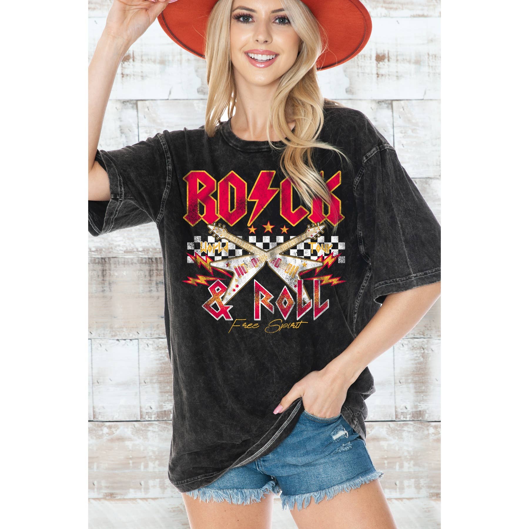 Rock N Roll -  Unisex Oversized Mineral Wash