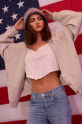 IJ3140 Oversized Cardigan with Button-Front Closures