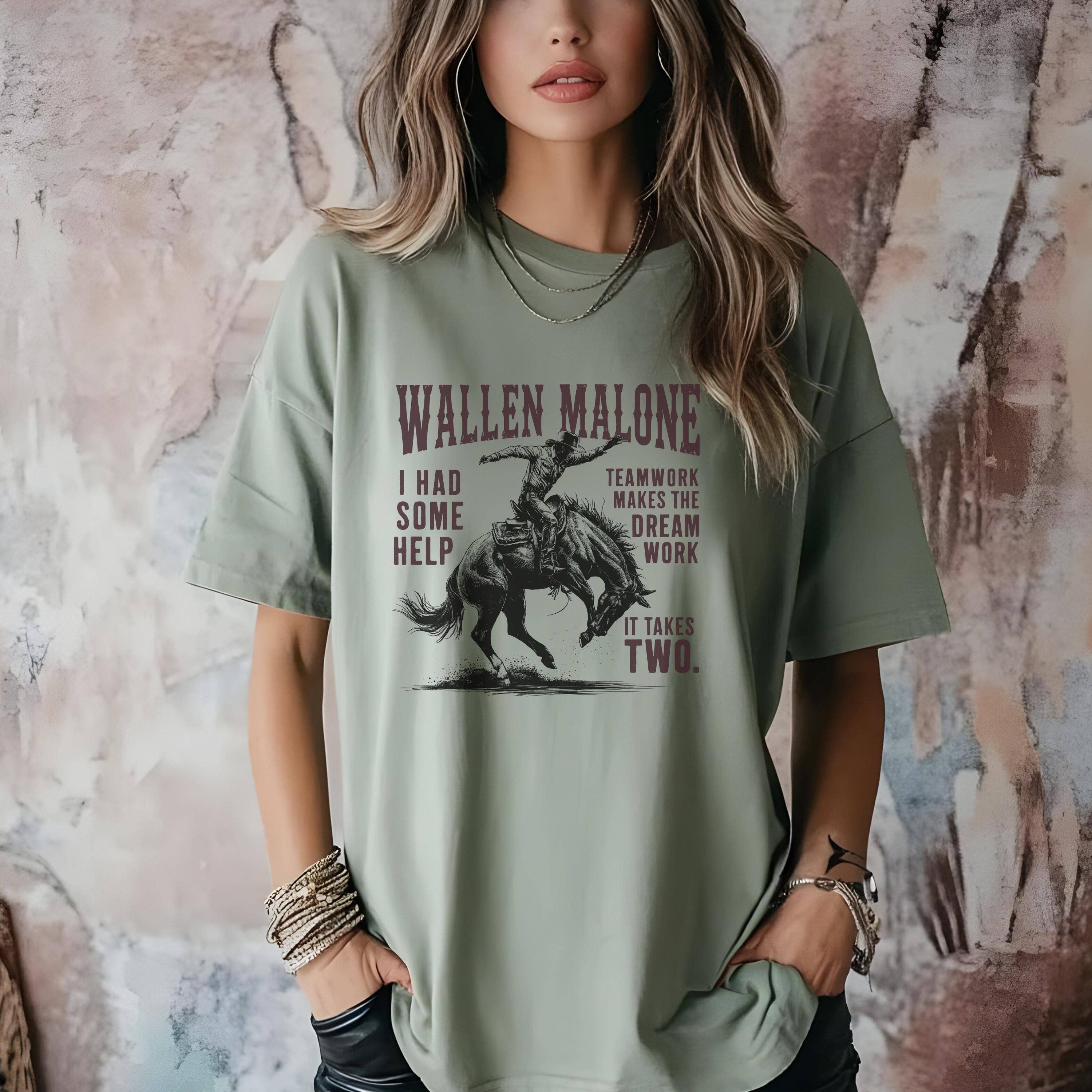 Western Country Style Graphic Tee with Lyrics Comfortable