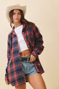 8541GN Distressed Plaid Brushed Cotton Button-Down Shirt