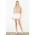 Short Sleeve Gathered Neck Top