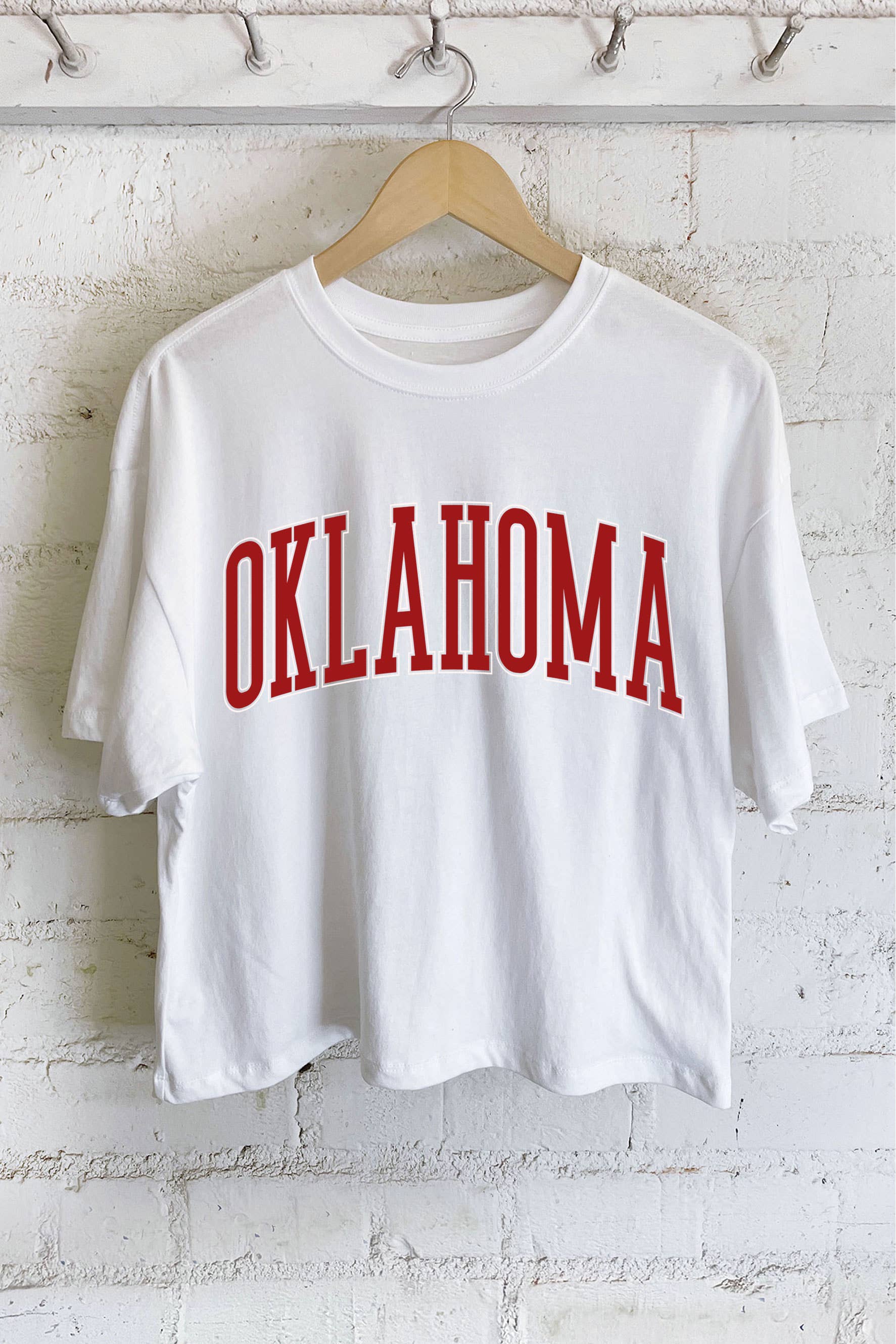 Oklahoma Puff Graphic Long Crop Top