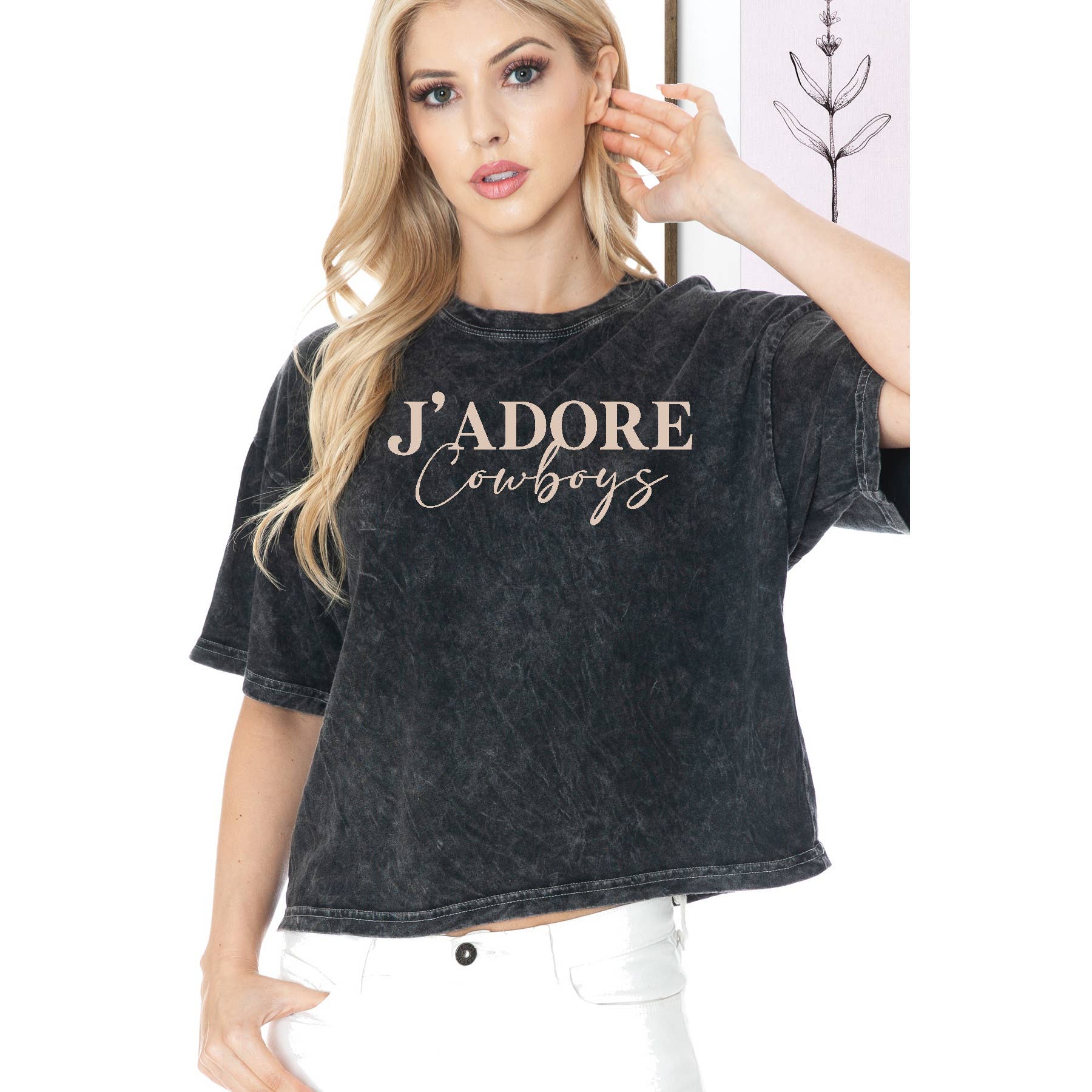 Jadore Cowboys - Mineral Wash Cropped Top
