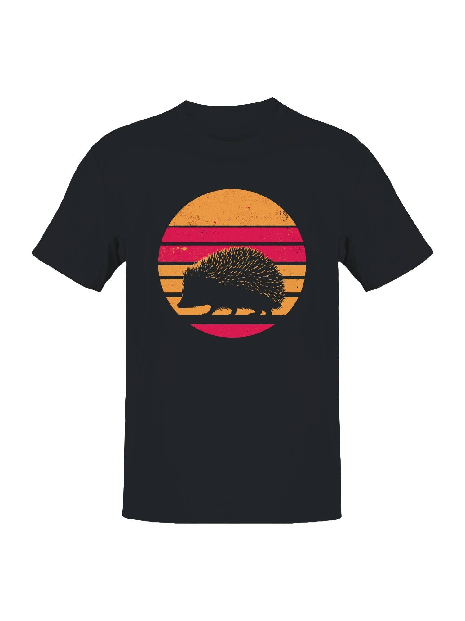 Retro Sunset Hedgehog Silhouette Men's T-Shirt