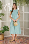 Tiered Smocked Short Sleeve Midi Dress