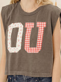Ou Oklahoma Sooners Quilted Puff Ink Smoke Tank