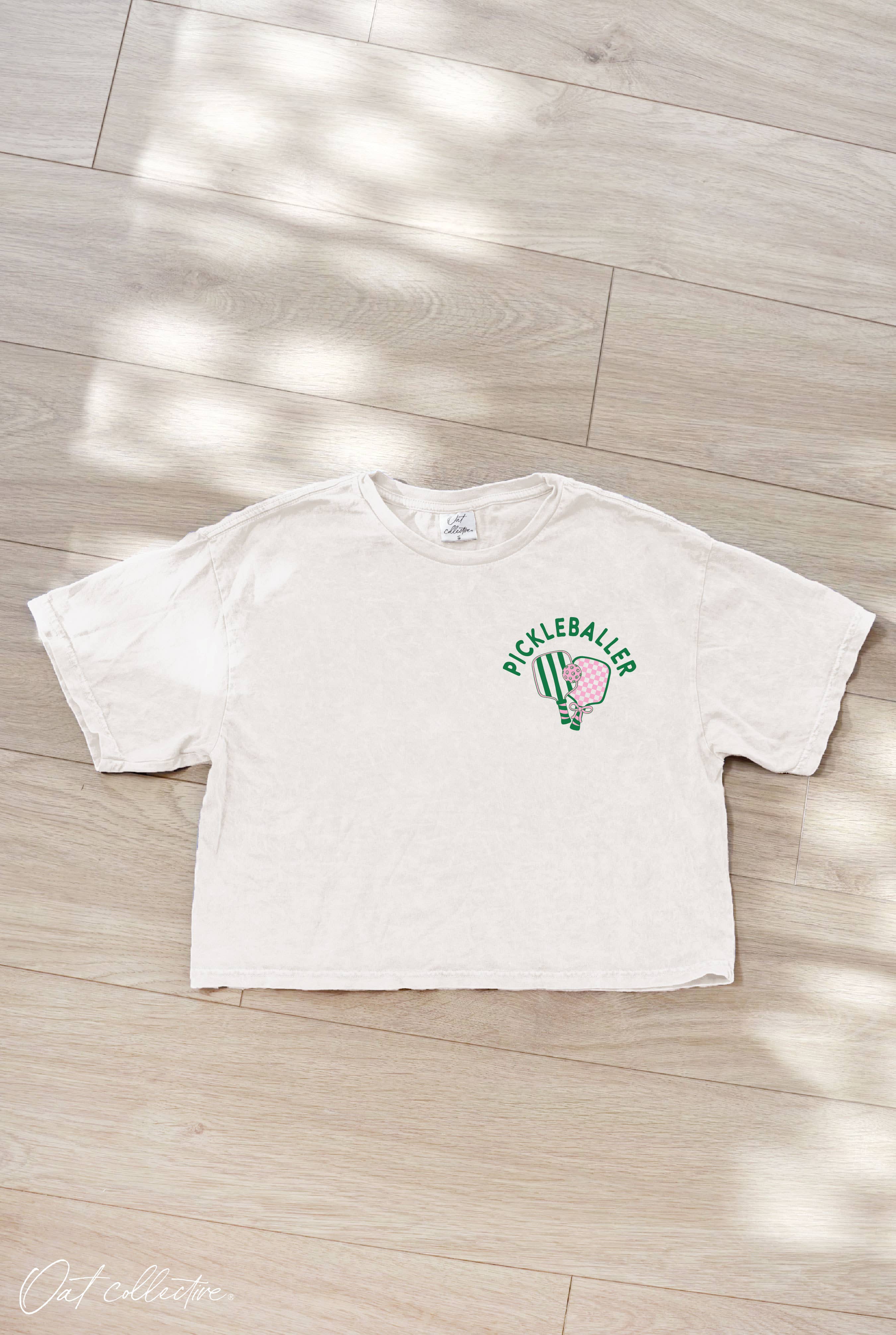 Pickleballer Cropped Mineral Graphic Top