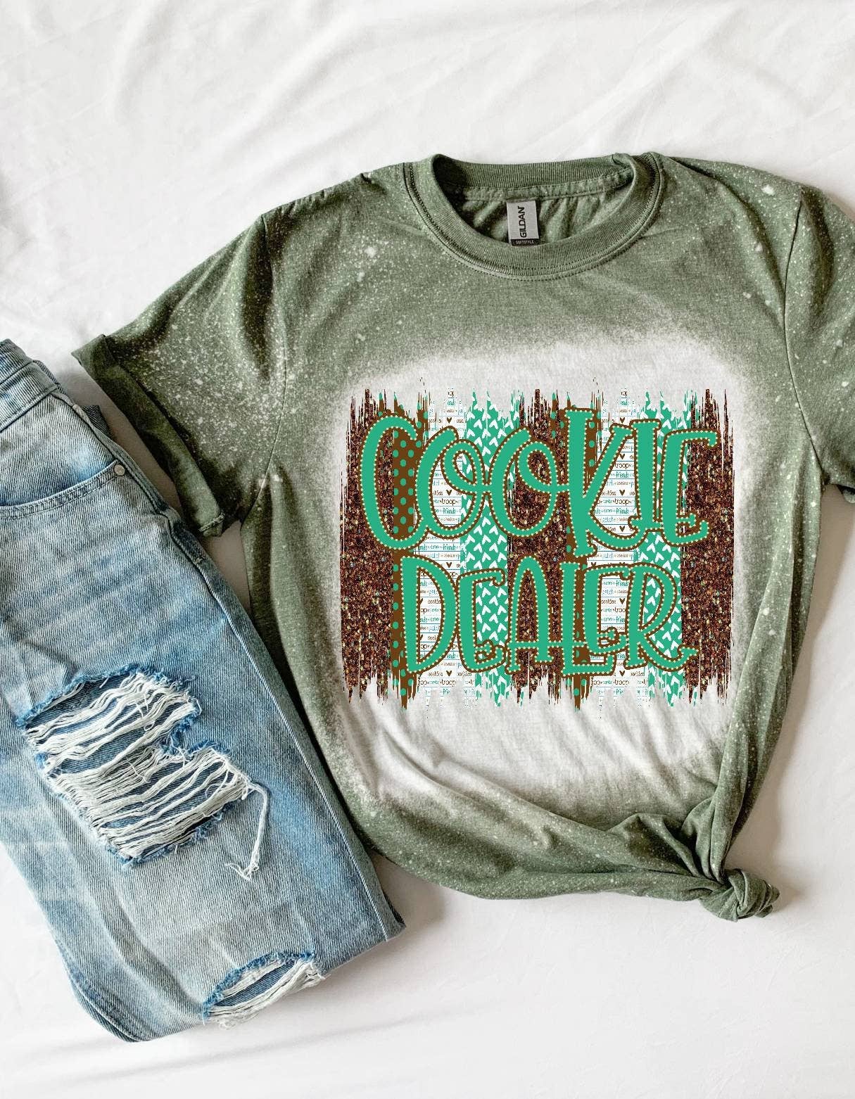Cookie Dealer Bleached Graphic Tee – Plus Size, Vintage