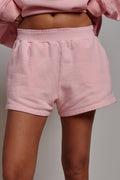 Cotton Blend Knit Lounge Shorts with Elastic Waistband