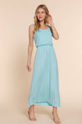 `SI-26283 Waist Elastic Midi Cami Knit Dress