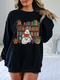 Bookish Ghost Sweater - Spooky Library Shirt For Readers