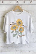 Follow Your Dreams Sunflower Graphic Long Crop Top