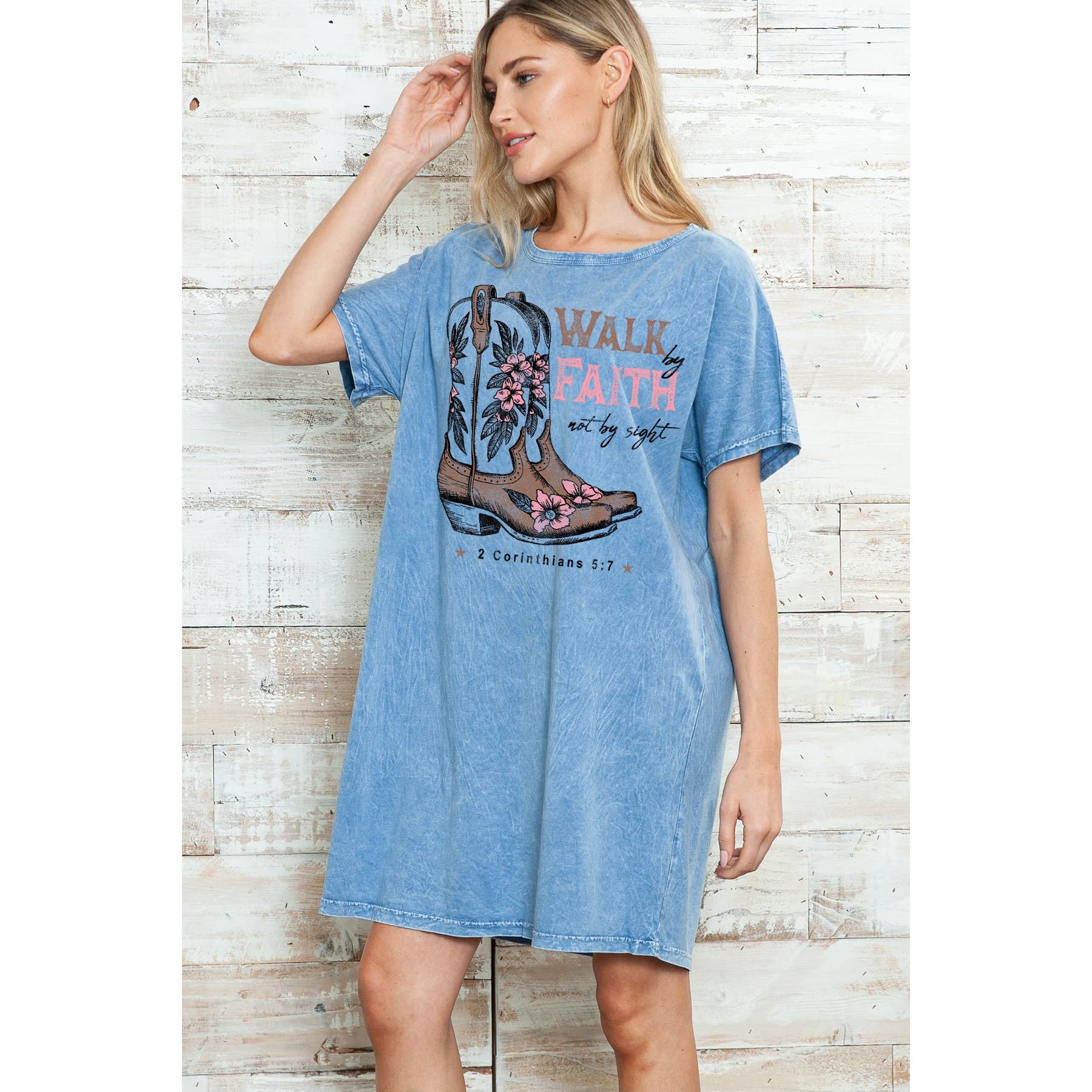 Walk By Faith - Mineral Wash Dress