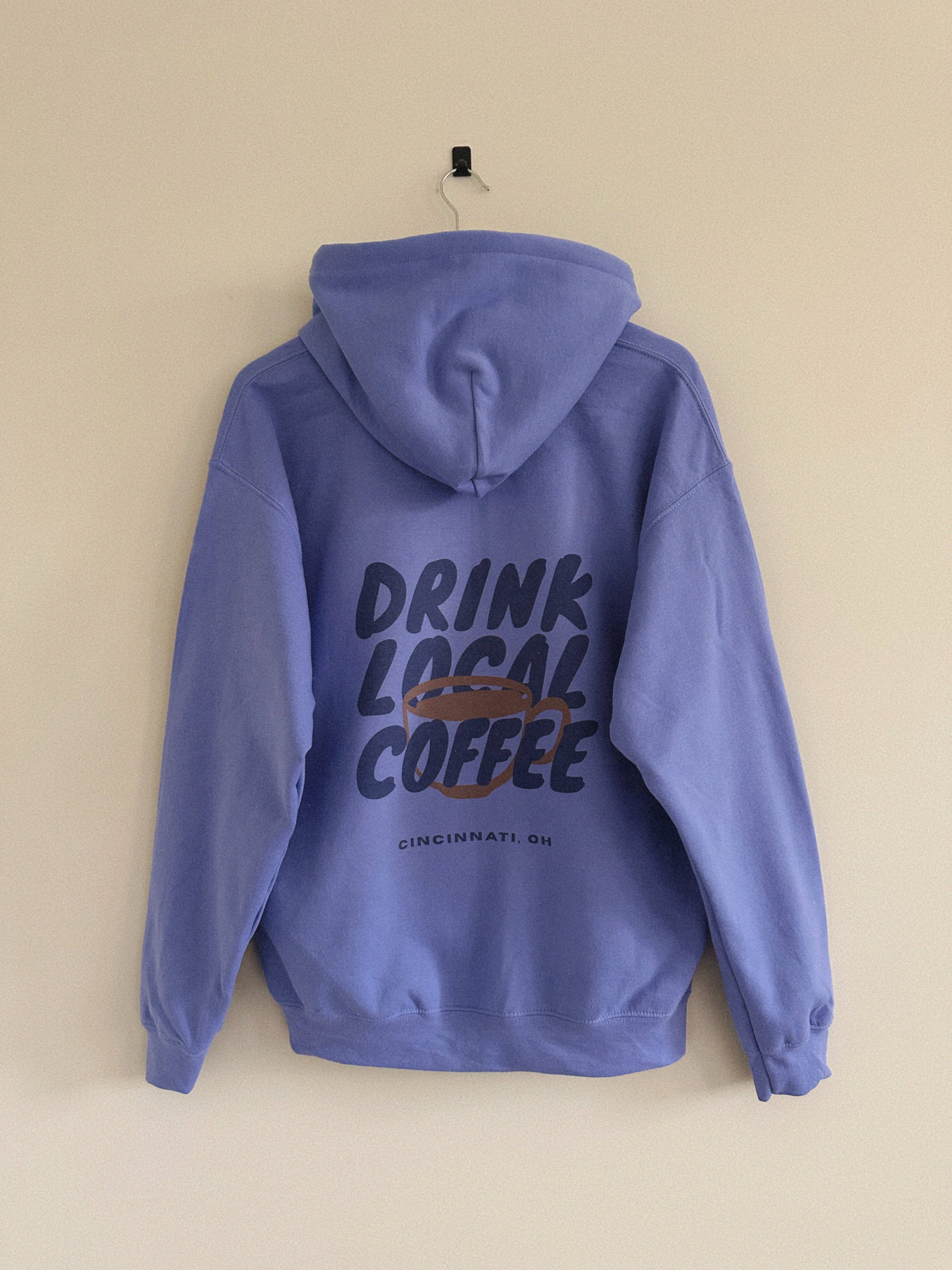 Drink Local Coffee Hoodie - Violet (Heavyweight)