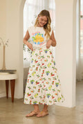 Fruit Print Button-Front Skirt