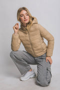 0903 Hooded Packable Puffer Jacket w/ Pockets SI-28723