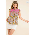 /Size Xl/ Flower Print Embroidered Top