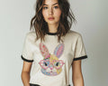 Easter Bunny Heart Glasses Patchwork - Easter Ringer Shirt