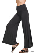 0915 Fold Over Waist Comfy Palazzo Pants SI-28782
