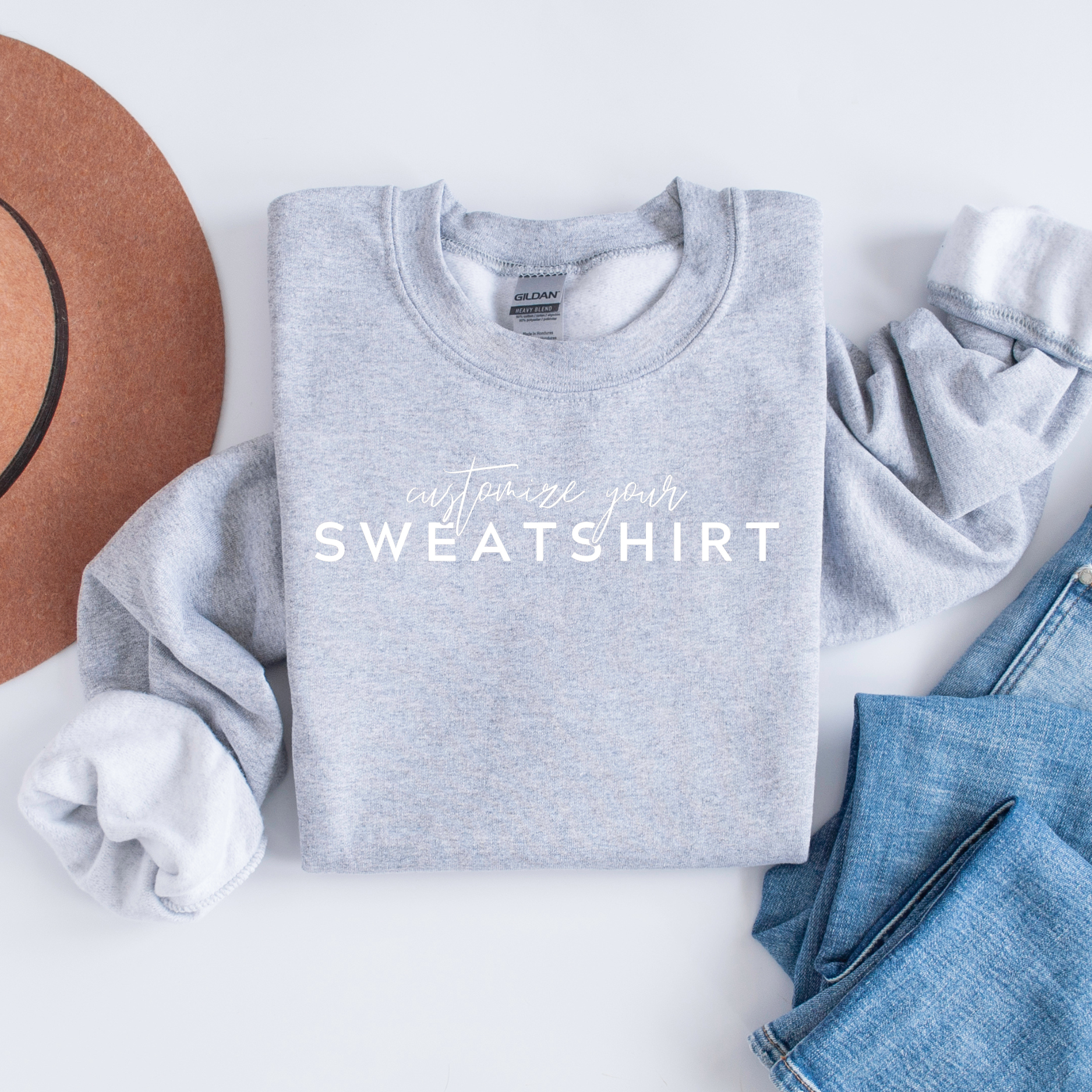Custom Shop Name or Text Personalized Crewneck Sweatshirt