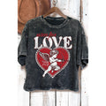 Cupid Aim For Love Mineral Wash Cropped Top