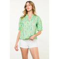 Tennis Racket Print V-Neck Top