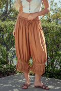 Lace-Trimmed Cropped Bloomer Pants