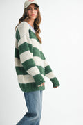 *Small Only* 3288GK Oversized Striped Sweater