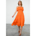 Strap Smocked Waist Tiered Dress