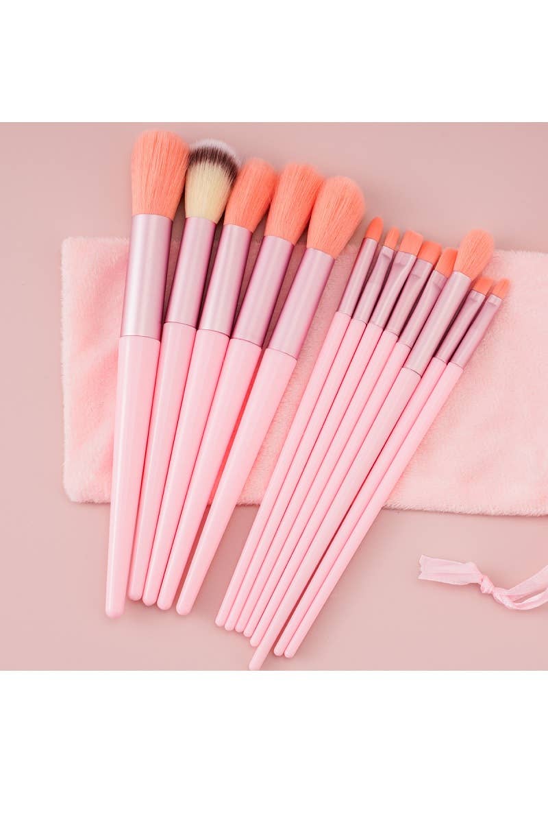 , 0213 13 Pcs Makeup Brush Set w/ Storage Bag SI-26325