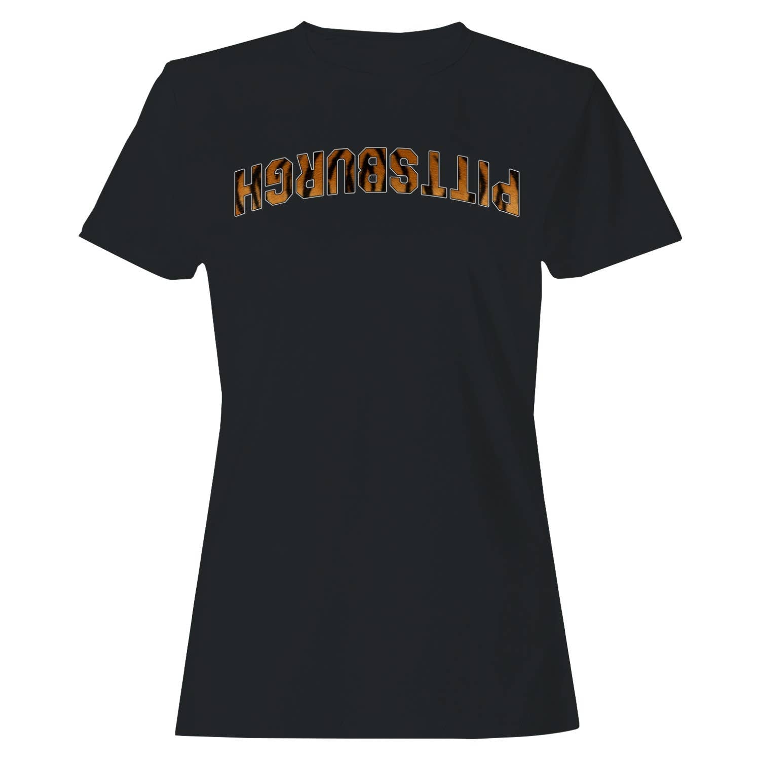 Pittsburgh Tiger Stripe Block Letters Women's T-Shirt