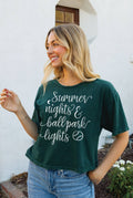 Summer Nights Cropped Mineral Graphic Top