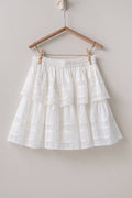 Scalloped Lace Tiered Romantic Statement Mini Skirt