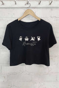 Namaste Yoga Dog Graphic Short Crop Top