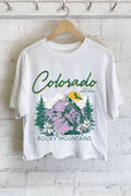 Colorado Wild and Free Graphic Long Crop Top