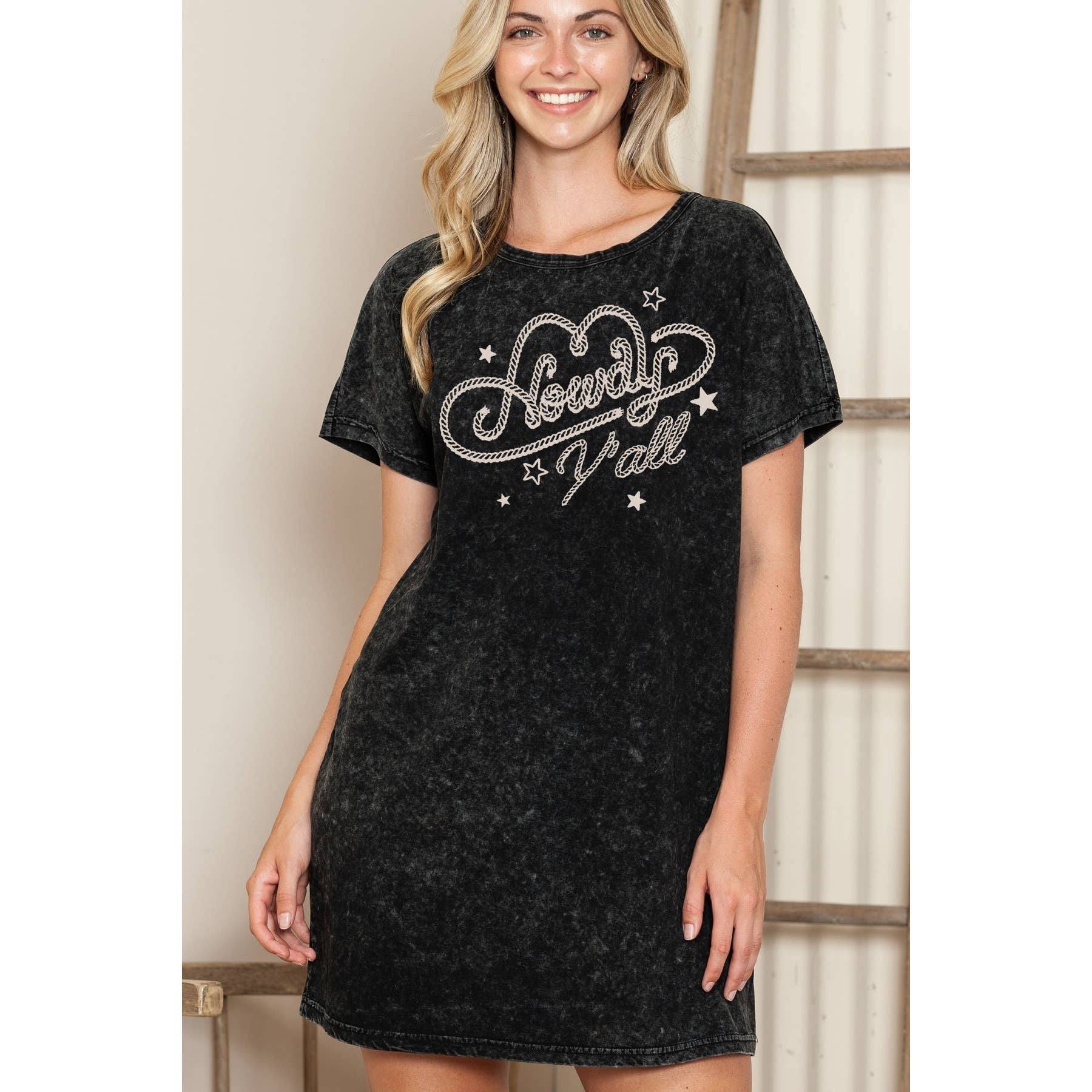 Howdy Yall - Mineral Wash Dress
